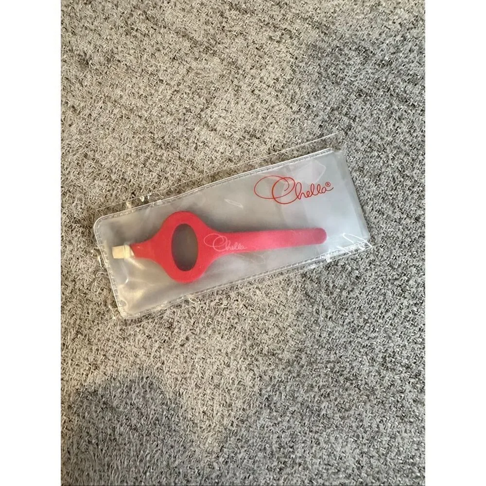 Chella Beauty Red Slanted Tip Ergonomic Grip Tweezers New